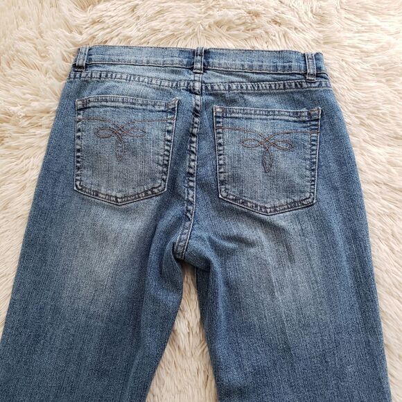 Y2k Vintage CHAPS denim size 4 cropped jean capris - Picture 6 of 12